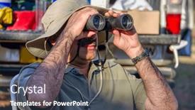  Presentation with arabic music arab man playing - PPT theme enhanced with arab-man-with-his-binoculars background and a ocean colored foreground