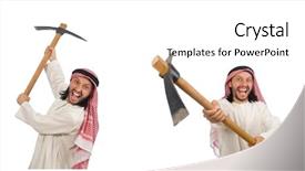  Presentation with fire ice design - Amazing presentation design having arab man with ice axe backdrop and a white colored foreground