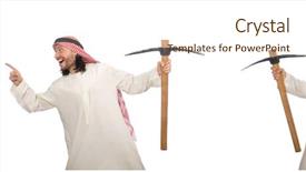  Presentation with arabic music arab man playing - Presentation theme consisting of arab man with ice axe background and a cream colored foreground