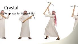  Presentation with ice - Colorful theme enhanced with arab man with ice axe backdrop and a cream colored foreground