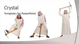  Presentation with arabic music arab man playing - Presentation design enhanced with arab man with ice axe background and a white colored foreground