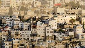  Presentation with neighborhood - Theme with arab-neighborhood-on-the-hillside background and a coral colored foreground