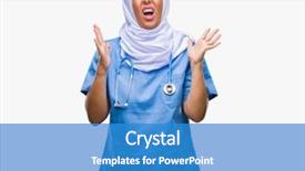  Presentation with congratulations nurse - Slides consisting of arab nurse woman wearing hijab background and a teal colored foreground