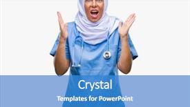  Presentation with nurse - Amazing PPT theme having arab nurse woman wearing hijab backdrop and a  colored foreground