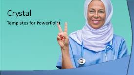  Presentation with nurse - Cool new presentation with arab nurse woman wearing hijab backdrop and a  colored foreground