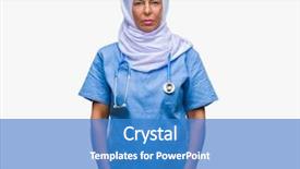  Presentation with nursing to nurse communication - PPT theme having arab nurse woman wearing hijab background and a  colored foreground