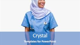  Presentation with nurse - Audience pleasing slides consisting of arab nurse woman wearing hijab backdrop and a teal colored foreground