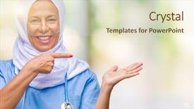  Presentation with nurse - Theme featuring arab nurse woman wearing hijab background and a  colored foreground