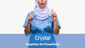  Presentation with nurse - Theme consisting of arab nurse woman wearing hijab background and a  colored foreground