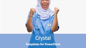  Presentation with nursing to nurse communication - Presentation theme featuring arab nurse woman wearing hijab background and a teal colored foreground