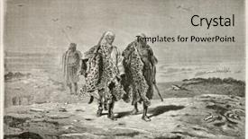  Presentation with old fashioned photo album - Audience pleasing PPT theme consisting of arab pelt merchants old illustration backdrop and a  colored foreground