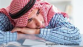  Presentation with university - Beautiful slides featuring arab-student-preparing-for-university backdrop and a light blue colored foreground