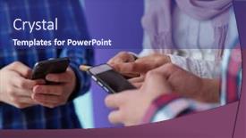  Presentation with social media - Presentation design consisting of arab-teenagers-group-using-smart background and a navy blue colored foreground