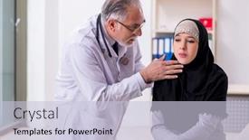  Presentation with arab - Theme featuring arab-woman-visiting-experienced-doctor background and a lemonade colored foreground
