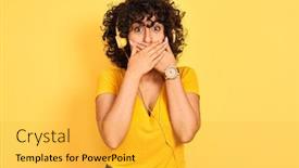  Presentation with arab music - Cool new slide deck with curly hair listening to music backdrop and a yellow colored foreground