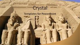  Presentation with abu simbel - Audience pleasing theme consisting of arab world - ramses statue abu simbel ancient backdrop and a coral colored foreground