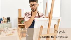  Presentation with sore throat - Slides featuring arab-young-man-at-art background and a lemonade colored foreground