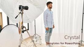  Presentation with arab - Presentation having arab-young-man-posing background and a lemonade colored foreground