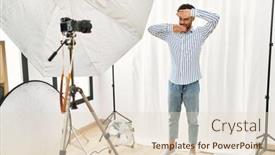  Presentation with arab - Presentation design featuring arab-young-man-posing background and a lemonade colored foreground