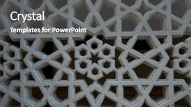  Presentation with islamic geometric - Audience pleasing slide set consisting of arabesque - geometric islamic pattern on cement backdrop and a gray colored foreground