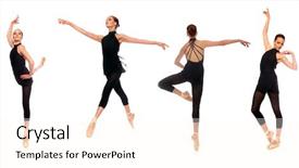  Presentation with multiple disabilities - PPT theme with arabesque - multiple ballet en pointe poses background and a cream colored foreground