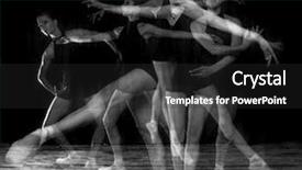  Presentation with ballerina - Slide set consisting of arabesque - multiple exposure ballerina in studio background and a dark gray colored foreground