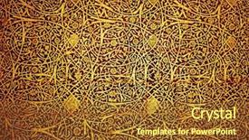  Presentation with ornament - Slide set having arabesque - oriental tiled ornament background and a tawny brown colored foreground