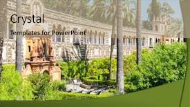  Presentation with royal - Amazing PPT layouts having arabesque - royal alcazars of seville spain backdrop and a coral colored foreground