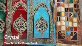  Presentation with punjab carpets - Audience pleasing presentation theme consisting of arabesque - traditional turkish carpets hanging backdrop and a tawny brown colored foreground