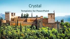  Presentation with granada - PPT layouts with arabesque - view of the famous alhambra background and a light blue colored foreground