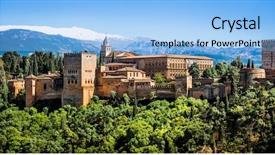  Presentation with granada - Slide set consisting of arabesque - view of the famous alhambra background and a light blue colored foreground
