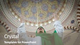  Presentation with young woman diagnosis of sti - PPT layouts consisting of arabesque - young woman in mosque background and a gray colored foreground