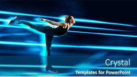  Presentation with figure skating - Presentation theme consisting of arabesque-woman-figure-skating background and a ocean colored foreground