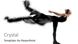  Presentation with figure skating - PPT theme having arabesque-woman-figure-skating background and a white colored foreground