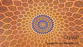  Presentation with interior - Audience pleasing slides consisting of arabia culture - interior of the mosque dome backdrop and a gold colored foreground
