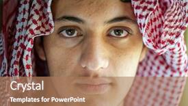  Presentation with arabic movies - Beautiful PPT theme featuring arabia digit - happy arabic boy backdrop and a coral colored foreground