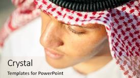  Presentation with arabic countries - Slide set enhanced with arabia digit - happy arabic boy background and a  colored foreground