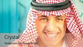  Presentation with cosmetics arabic - Presentation theme featuring arabia digit - happy arabic boy background and a  colored foreground