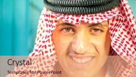  Presentation with cosmetics arabic - Presentation design enhanced with arabia digit - happy arabic boy background and a  colored foreground