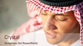  Presentation with arabic embroidery - Colorful presentation enhanced with arabia digit - happy arabic boy backdrop and a  colored foreground