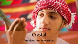  Presentation with arabic - Presentation featuring arabia digit - happy arabic boy background and a  colored foreground