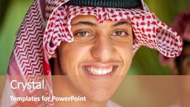  Presentation with arabic - Audience pleasing slide set consisting of arabia digit - happy arabic boy backdrop and a  colored foreground