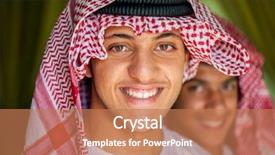  Presentation with arabic patterns - Cool new presentation design with arabia digit - happy arabic boy backdrop and a coral colored foreground
