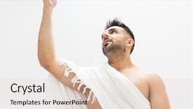  Presentation with kaaba mecca - PPT layouts featuring arabia digit - muslim man posing as ready background and a lemonade colored foreground