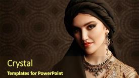  Presentation with hijab - Colorful slide deck enhanced with arabian-beauty-fashion-portrait backdrop and a wine colored foreground
