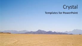  Presentation with earth surface uninhabited desert mountain - Cool new presentation with arabian desert and mountain africa backdrop and a light blue colored foreground