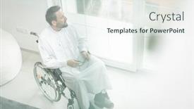  Presentation with aged - Audience pleasing PPT layouts consisting of arabian-middle-aged-man backdrop and a sky blue colored foreground