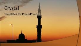  Presentation with cairo - Slides having arabian night - minaret in cairo background and a coral colored foreground