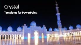  Presentation with abu dhabi - Amazing presentation theme having arabian night - sheikh zayed mosque in abu backdrop and a black colored foreground