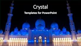  Presentation with abu dhabi - Audience pleasing presentation theme consisting of arabian night - sheikh zayed mosque in abu backdrop and a black colored foreground